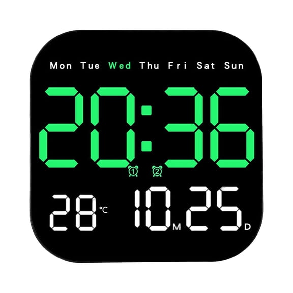Large Screen Led Digital Wall Clock Humidity Dual Alarm Smart Brightness Remote Control Electronic Clock Decor