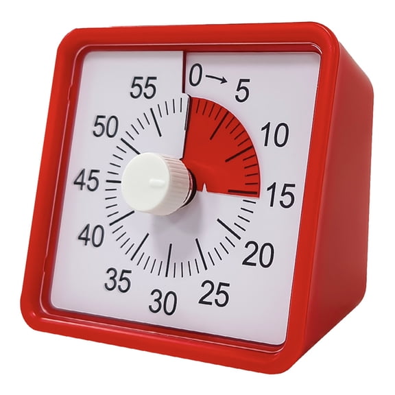 Large Screen Quiet Timer 60 Minutes Countdowns Visual for Kitchens Use Sturdy ABS Materials Multipurpose and Portable