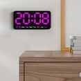 thumbnail image 1 of Large Screen Voice Control Wall Clock, ZzCityTK Multifunctional Alarm Clock with Temperature Humidity Display, Digital Clock for Living Room Bedroom Office with Date Week, Pink, 1 of 6