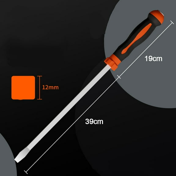 Large Screwdriver Extra Large Extended Flat Knockable Long Rod Pvc Anti-Slip 15 Inches