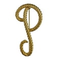 thumbnail image 1 of Large Script Gold Tone Twisted Rope Initial "P" Pin Brooch, 1 of 2