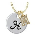 thumbnail image 1 of Large Script Letter - H - 3/4'' Disc - M - Gold Tone Crystal Initial Sophia Necklace, 18"+1", 1 of 2