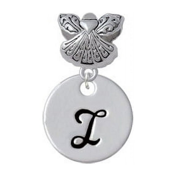 Large Script Letter - I - 3/4'' Disc - Guardian Angel Charm Bead