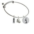 thumbnail image 1 of Large Script Letter - J - 3/4'' Disc - Big Sister Heart Expandable Bangle Bracelet, 1 of 1