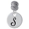 thumbnail image 1 of Large Script Letter - S - 3/4'' Disc - Large Rope with Cross Beads Charm Bead, 1 of 1