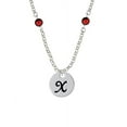 thumbnail image 1 of Large Script Letter - X - 3/4'' Disc - Red Crystal Fiona Necklace, 1 of 1