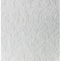 Large Scrolling Leaf White Paintable Wallpaper