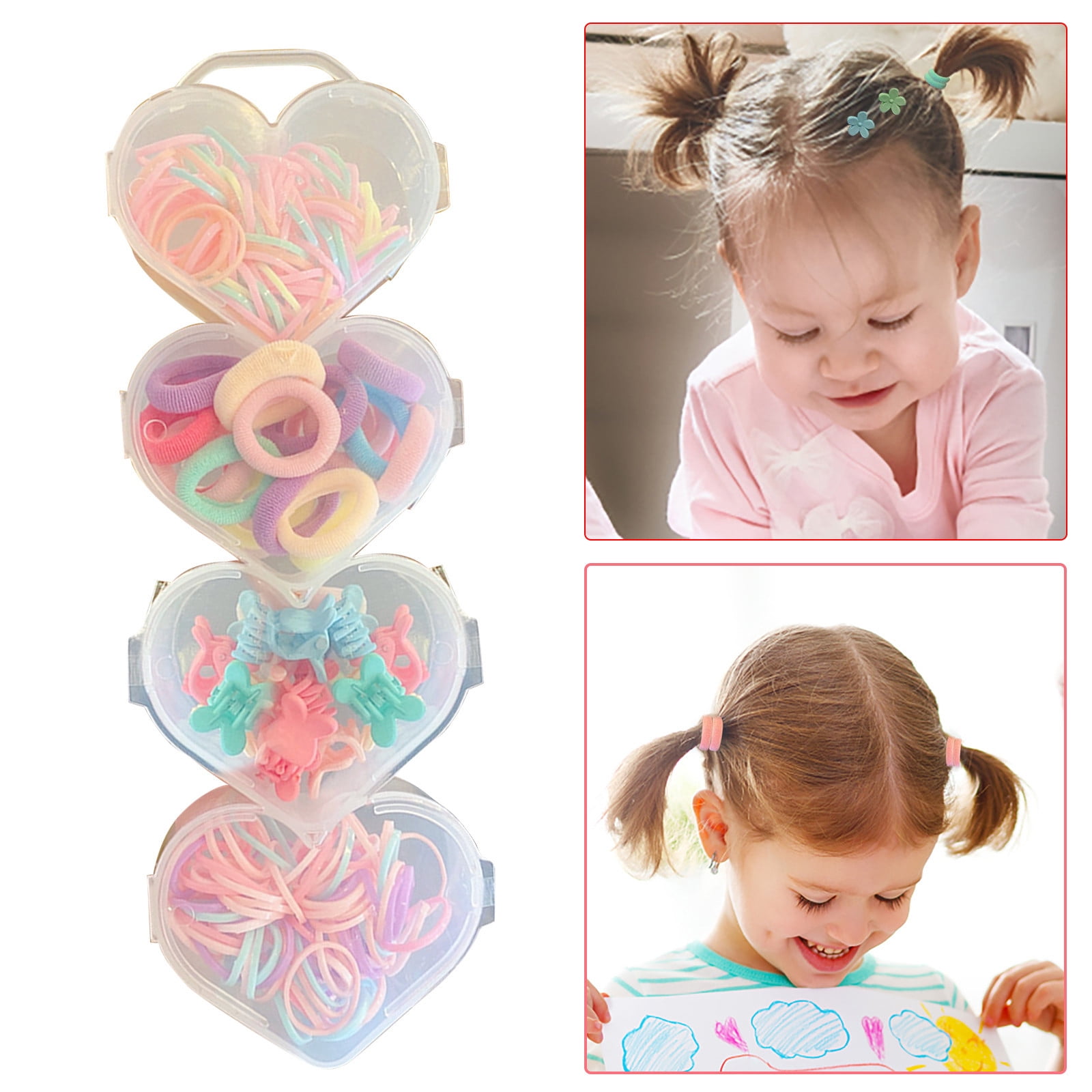 Large Scrunchies Stretchable Hair Braiding String Topsy Tail Little Hair Ties No Damage Extra Long Rubber Bands for Thick Hair Big Hair Products Heavy Duty Hair Ties for Thick Hair Beads Bracelets