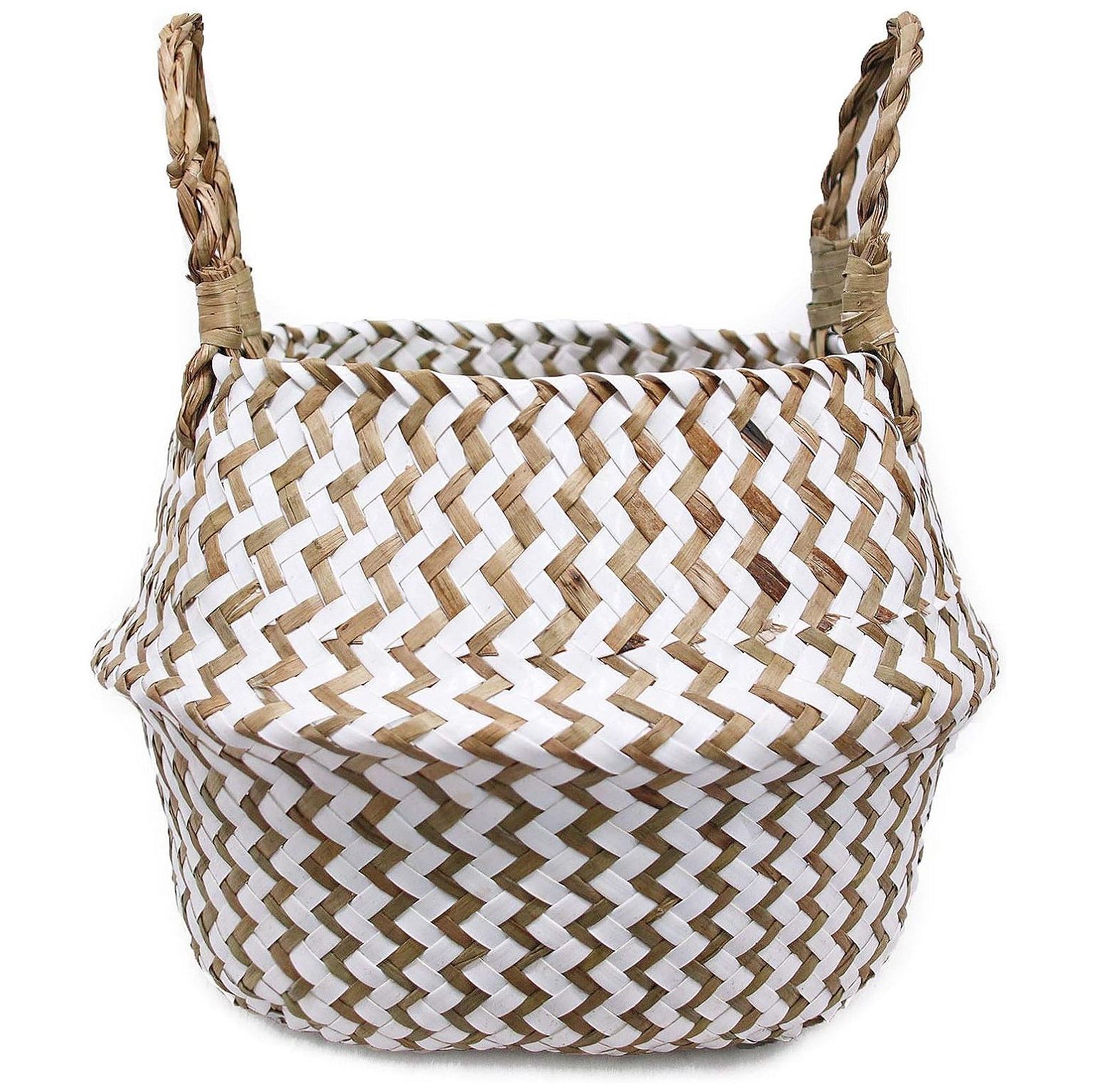Large Seagrass Basket, Natural Tote Belly Basket, Woven Planter for