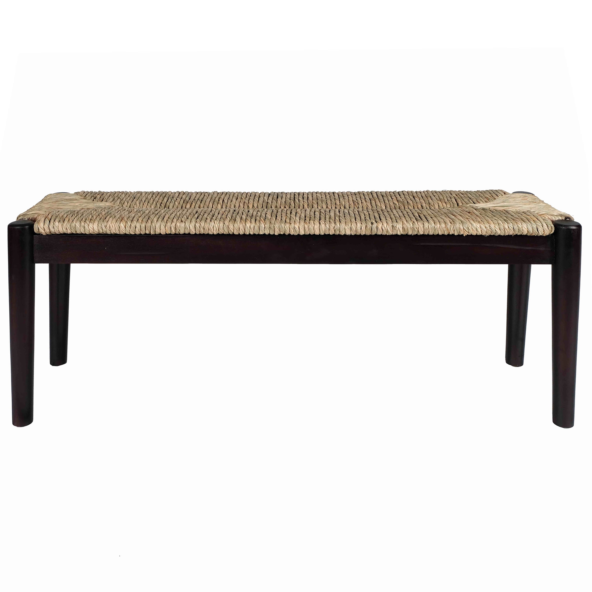 Large Seagrass Wood Bench - Natural Finish