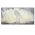 thumbnail image 1 of Large Seascape Handmade Oil Painting on Canvas Abstract Ocean and Sailboats Canvas Art Modern Sunshine and Clouds Painting Wall Art for Living Room Unframed, 1 of 9
