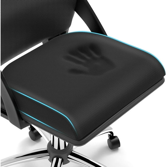Large Seat Cushion,Soft Foam Cushion for Long Sitting Hours on Office Chair, Home & Car, Non-Slip Chair Pad for Relieving Back & Sciatica & Hip & Coccyx Pain (Black)