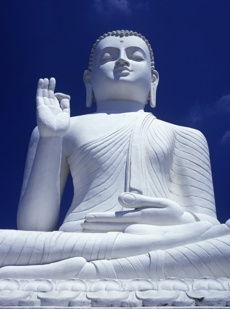 Large Seated White Buddha Canvas Art - Ian Cumming Design Pics (26 x 34)