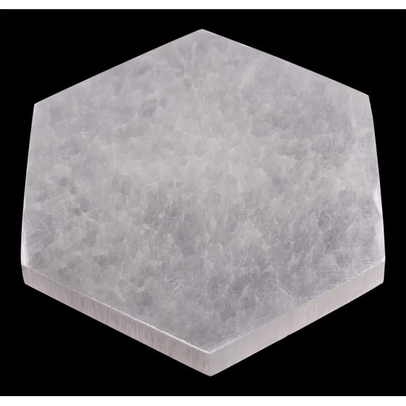 Large Selenite Charging Plate 6 Hexagon Selenite Crystal Mined & Crafted in Morocco Ideal for Cleansing Crystals & Healing Stones, Meditation, Reiki Protection Crystals - Spiritual Gifts