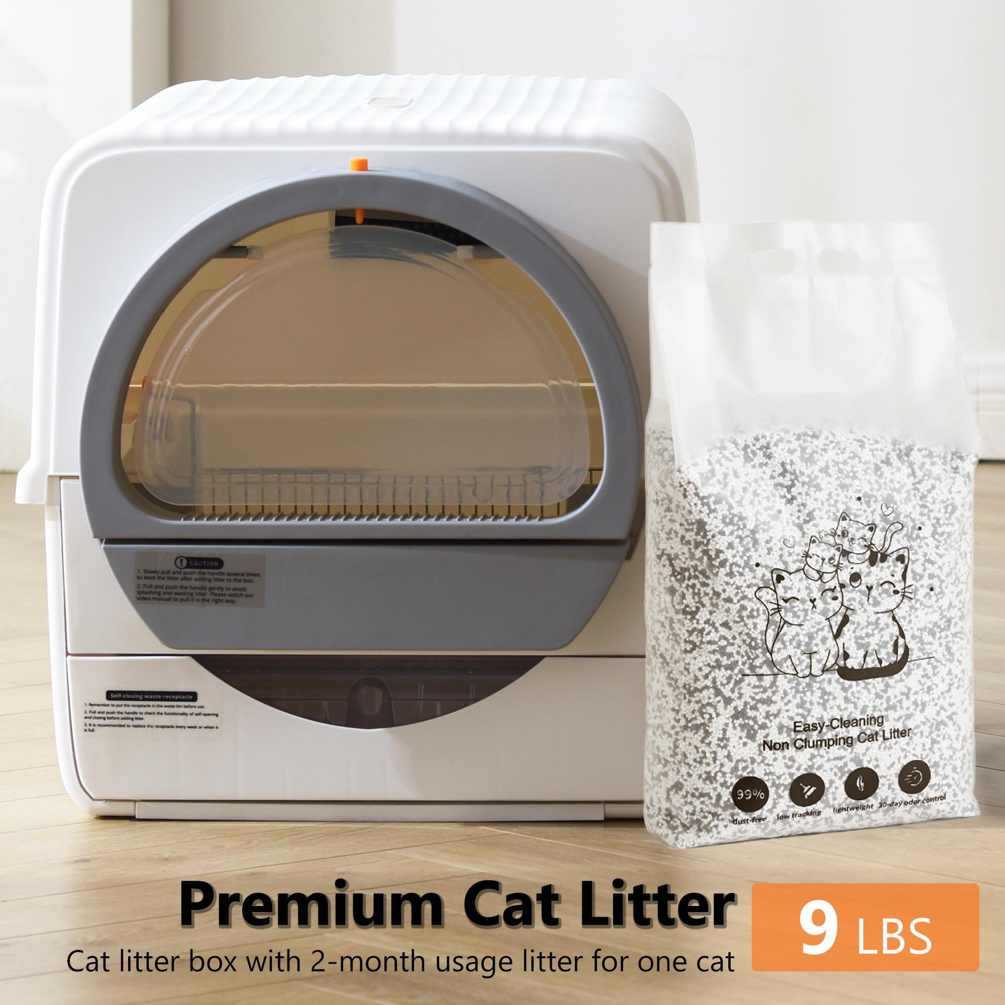 Large SelfCleaning Covered Cat Litter Box with Cat litter, Odor Control, ScoopFree, Enclosed
