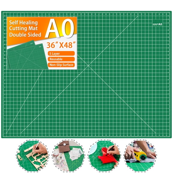 Large Self-Healing Cutting Mat 36"x48" 5-Ply Green Double-Sided Non-Slip for Sewing Quilting Fabric