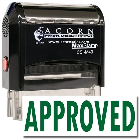 Large Self-Inking Approved Stamp with Green Ink