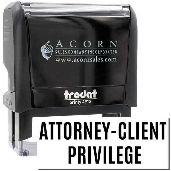 Large Self-Inking Attorney-Client Privilege Stamp, Trodat Printy 4913, Press and Print Stamping, Impression Size 7/8" x 2-1/4", Up to 10,000 Impressions - Black Ink
