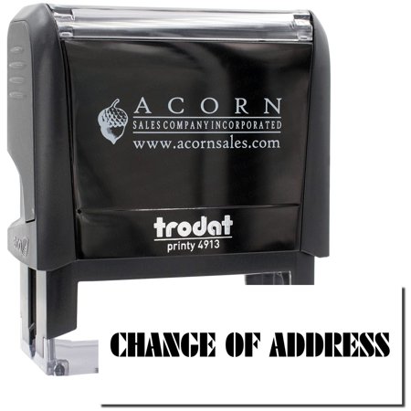 Large Self-Inking Change Of Address Stamp, Trodat Printy 4913, Press and Print Stamping, Impression Size 7/8" x 2-1/4", Up to 10,000 Impressions - Black Ink
