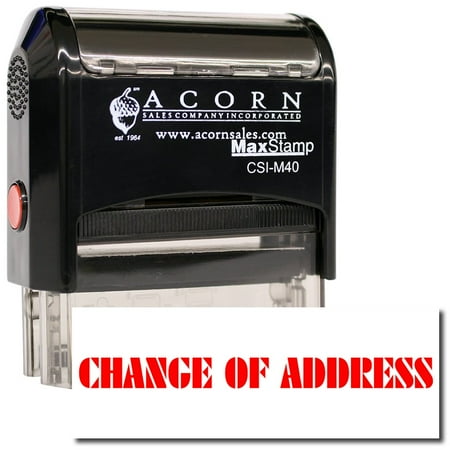 Large Self-Inking Change Of Address Stamp with Brown Ink