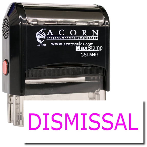 Large Self-Inking Dismissal Stamp with Yellow Ink