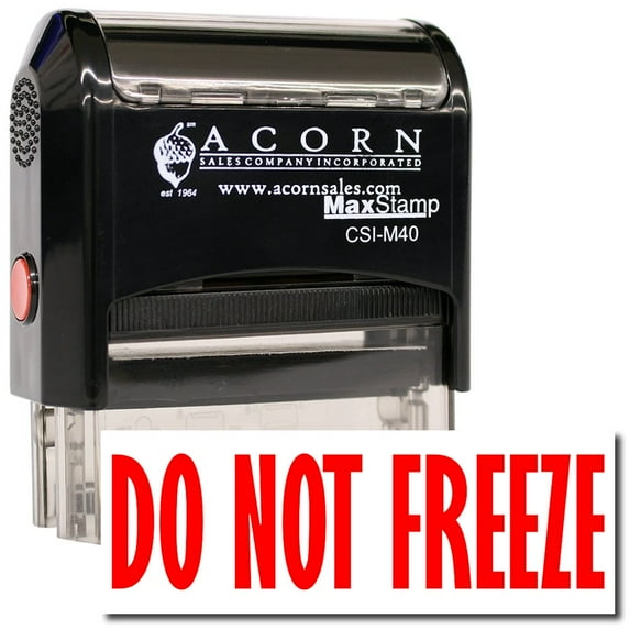 Large Self-Inking Do Not Freeze Stamp with Mint Green Ink