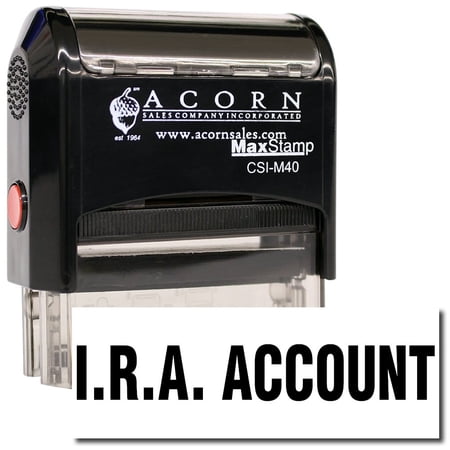 Large Self-Inking I.R.A. Account Stamp with Mint Green Ink