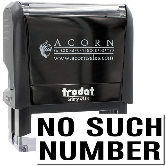 Large Self-Inking No Such Number Stamp, Trodat Printy 4913, Press and Print Stamping, Impression Size 7/8" x 2-1/4", Up to 10,000 Impressions - Black Ink