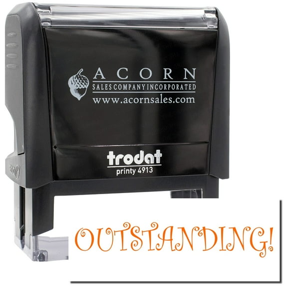 Large Self-Inking Outstanding Stamp, Trodat Printy 4913, Press and Print Stamping, Impression Size 7/8" x 2-1/4", Up to 10,000 Impressions - Orange Ink