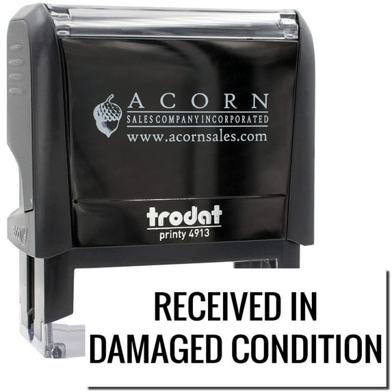 Large Self-Inking Received in Damaged Condition Stamp, Trodat Printy 4913, Press and Print Stamping, Impression Size 7/8" x 2-1/4", Up to 10,000 Impressions - Black Ink