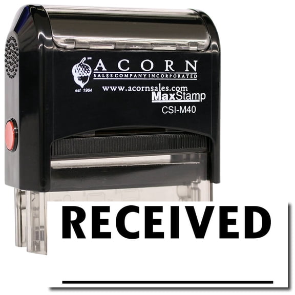 Large Self-Inking Received Stamp (Two Line) with Red Ink