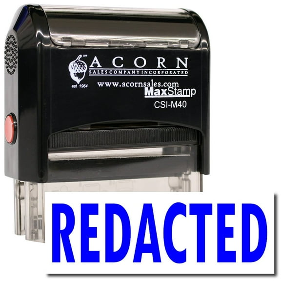 Large Self-Inking Redacted Stamp with Orange Ink