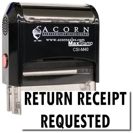 Large Self-Inking Return Receipt Requested Stamp with Red Ink