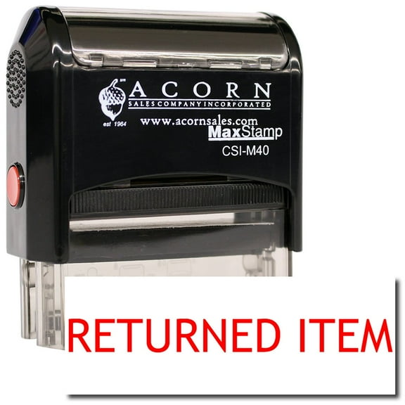 Large Self-Inking Returned Item Stamp with Pink Ink