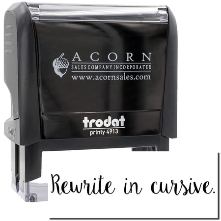 Large Self-Inking Script Rewrite in Cursive Stamp, Trodat Printy 4913, Press and Print Stamping, Impression Size 7/8" x 2-1/4", Up to 10,000 Impressions - Black Ink