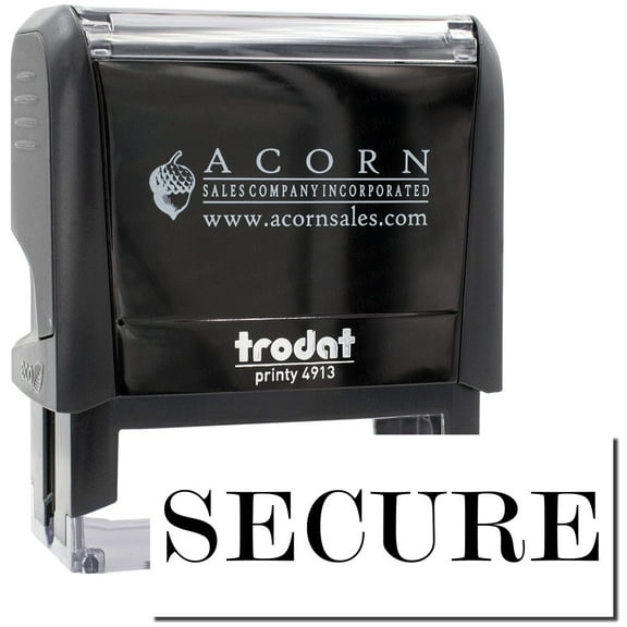 Large Self-Inking Secure Stamp, Trodat Printy 4913, Press and Print Stamping, Impression Size 7/8" x 2-1/4", Up to 10,000 Impressions - Black Ink