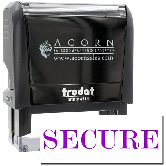 Large Self-Inking Secure Stamp, Trodat Printy 4913, Press and Print Stamping, Impression Size 7/8" x 2-1/4", Up to 10,000 Impressions - Purple Ink