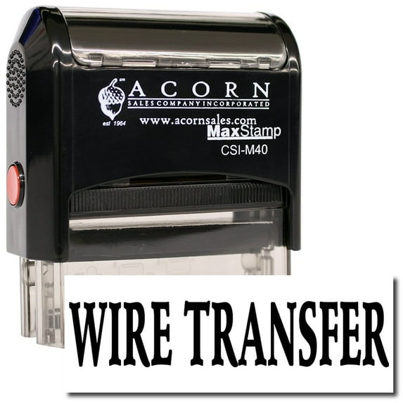 Large Self-Inking Wire Transfer Stamp