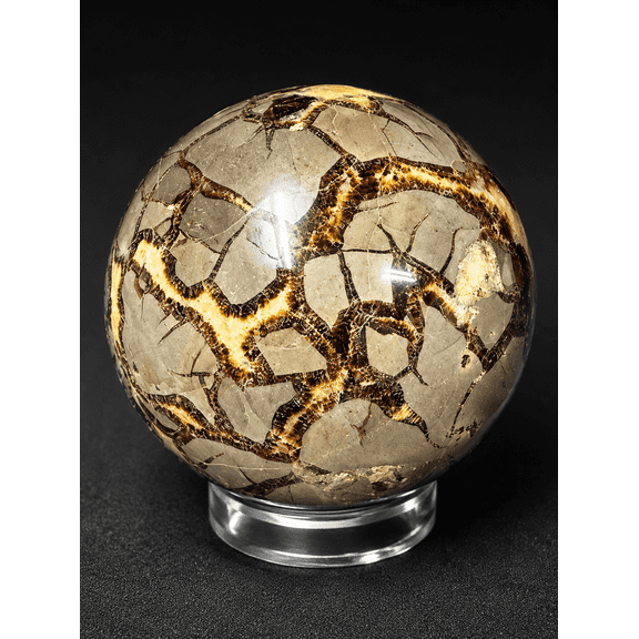 Large Septarian Sphere: Natural Dragon Stone Crystal Ball, Polished Nodule Home Decor 14LB