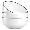 thumbnail image 1 of Large Serving Bowls 60oz, 8 Inch Ceramic Bowls Set of 3 - White Soup Bowls for Pho, Ramen, Pasta, Salad, Fruit - Microwave & Dishwasher Safe, 1 of 6