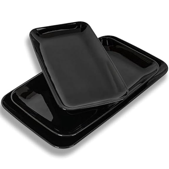Delling Rectangular Black Serving Platters 3-Piece Set 16/14/12 inch