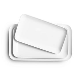 Delling Serving Platters Rectangular White Stoneware 3-Pack 16/14/12-inch