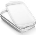 thumbnail image 1 of Large Serving Platter with Handles 16"x9" - White Porcelain Trays Set of 3, Rectangular Platters for Entertaining, Party, Appetizer, Charcuterie, 1 of 3