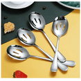thumbnail image 1 of Large Serving Slotted Spoons, 8.66 Inch Stainless Steel Serving Utensils Set, Big Buffet Spoons for Party Catering Wedding Kitchen Restaurant, Dishwasher Safe (4Pcs Slotted Spoons), 1 of 9