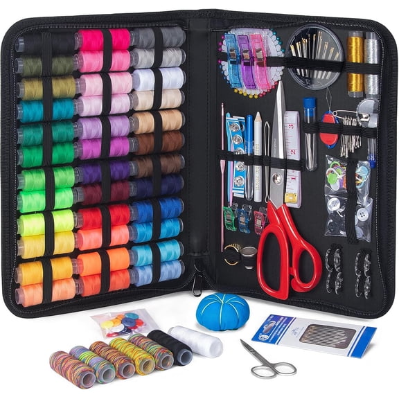 Large Sewing Kit for Adults:Newly Upgraded 251 Pcs Premium Sewing Supplies Set - Complete Sew Kit of Needle and Thread for Beginners - Travel Emergency - Basic Home Hand Sewing Repair Kits