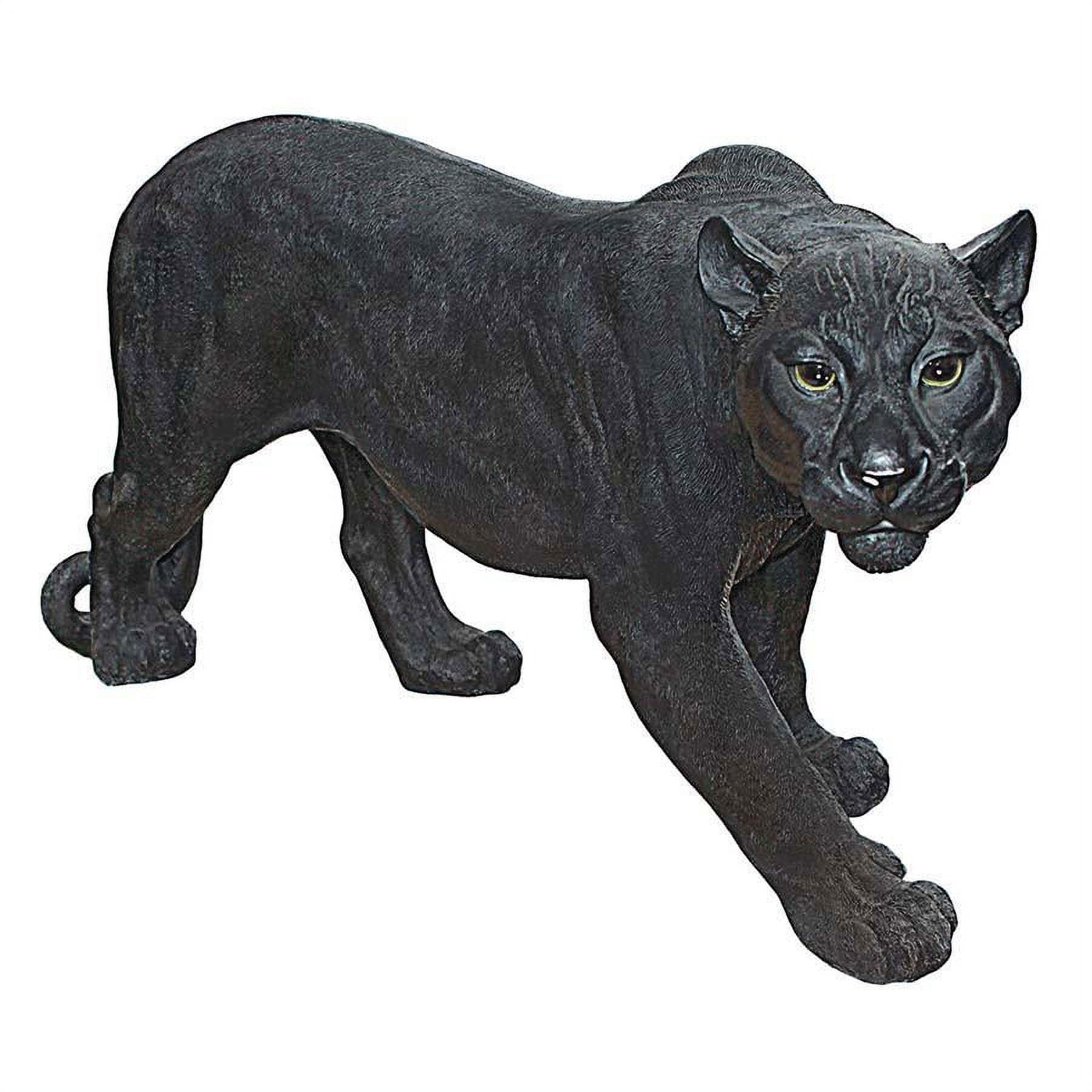 Large Black Resin Panther Garden Statue