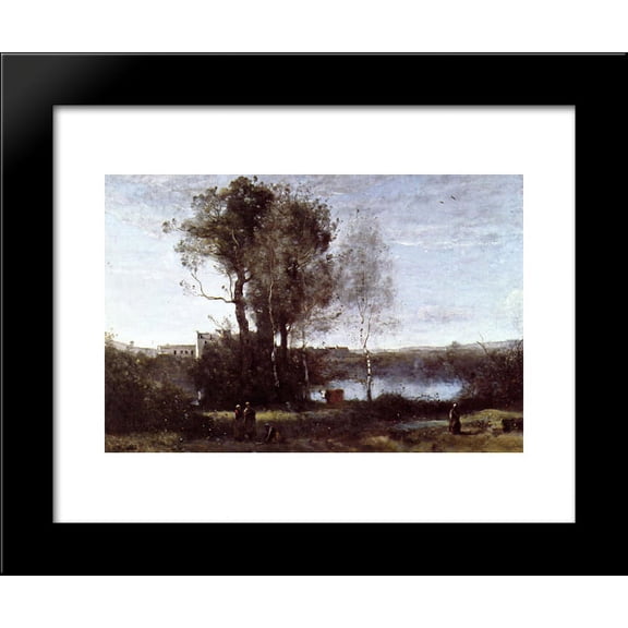 Large Sharecropping Farm 20x24 Framed Art Print by Camille Corot
