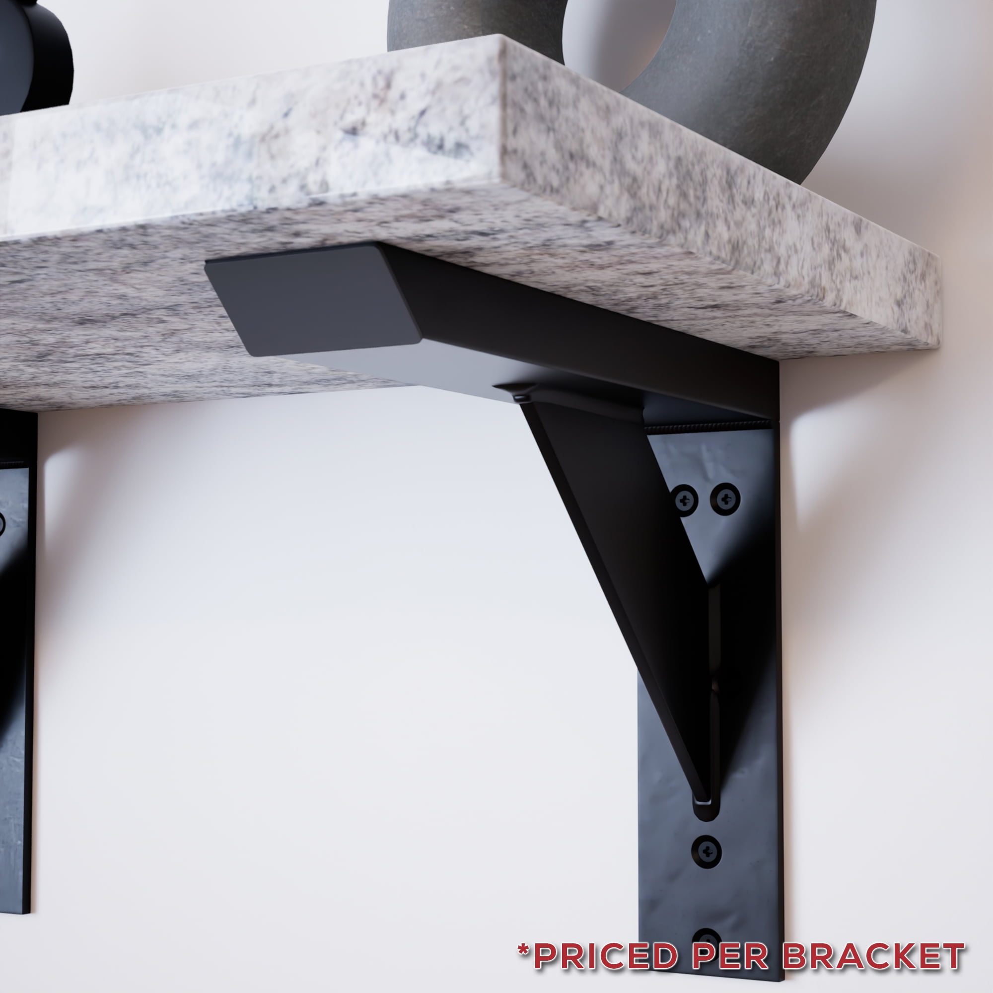 Black Aluminum 10x10 Industrial Shelf Bracket