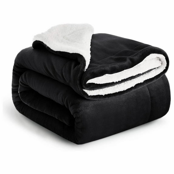 Large Sherpa Fleece Blanket Queen Size Super Soft Mink Reversible Sofa Bed Throw