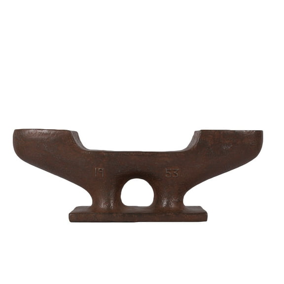 Large Ship Dock Cleat Replica Statue Boat Deck Nautical Figure (Rusty Iron)